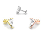vimg:FJ4907|vimg:FJ4912|14K White Gold Trillion Diamond Stud Earrings — 3 COLOR
