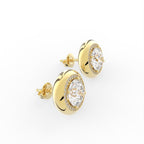 Sterling Silver Diamond Earrings — 3D / RIGHT