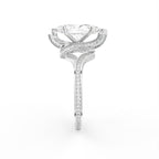 18K White Gold Marquise Diamond Engagement Ring — SIDE