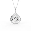 18K Bespoke Princess Diamond Pendant — FRONT