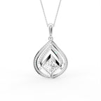 18K Bespoke Princess Diamond Pendant — FRONT
