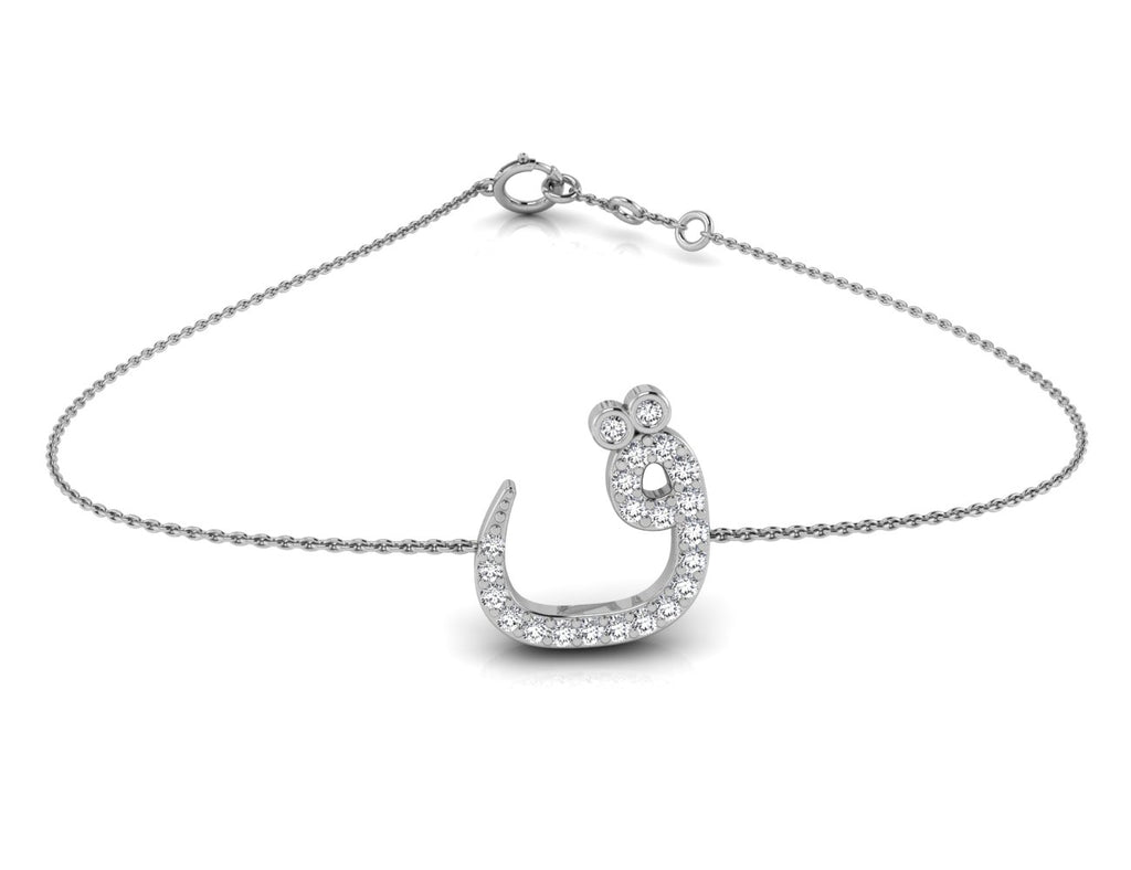 18K Arabic Alphabet Diamond Bracelet — TOP