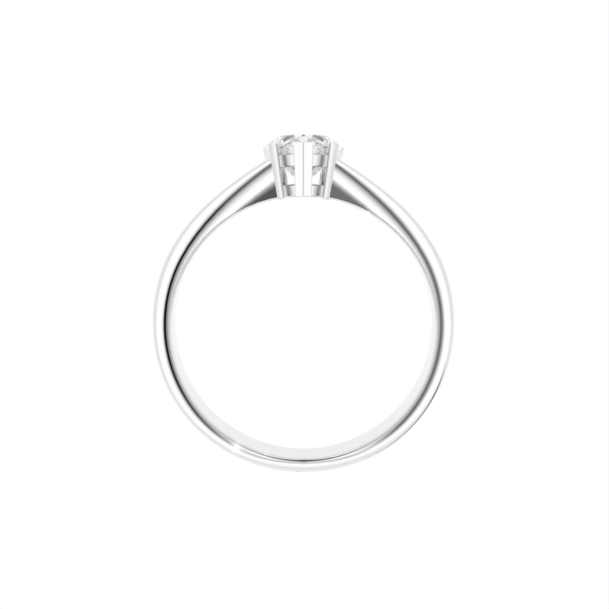 18K Solitaire Diamond Ring — FRONT