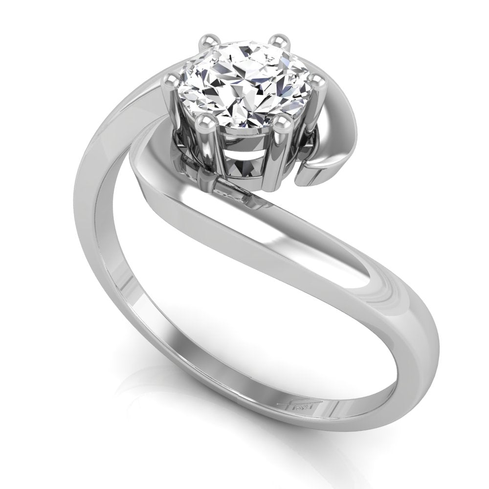 18K Solitaire Round Diamond Ring — 3D VIEW