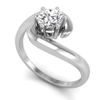 18K Solitaire Round Diamond Ring — 3D VIEW