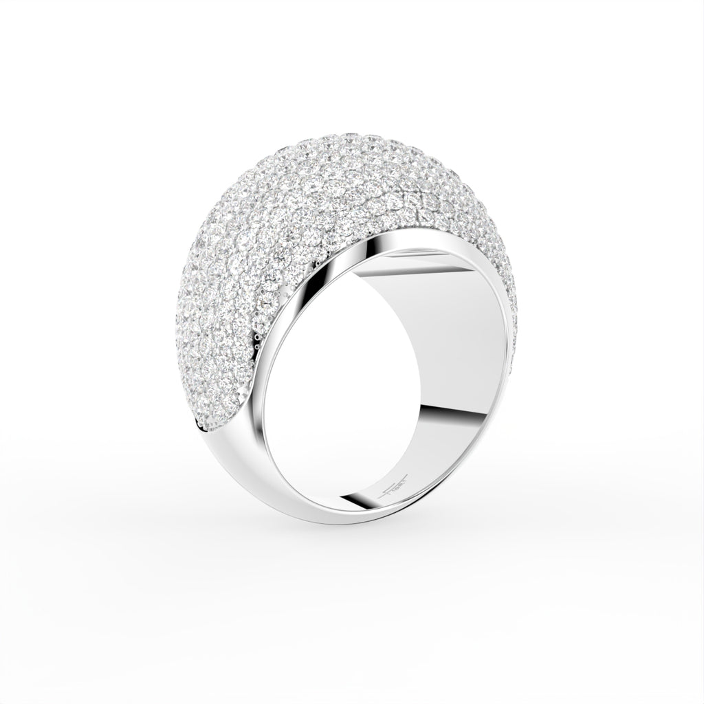 18K Bespoke Pavé Diamond Ring — 3D VIEW