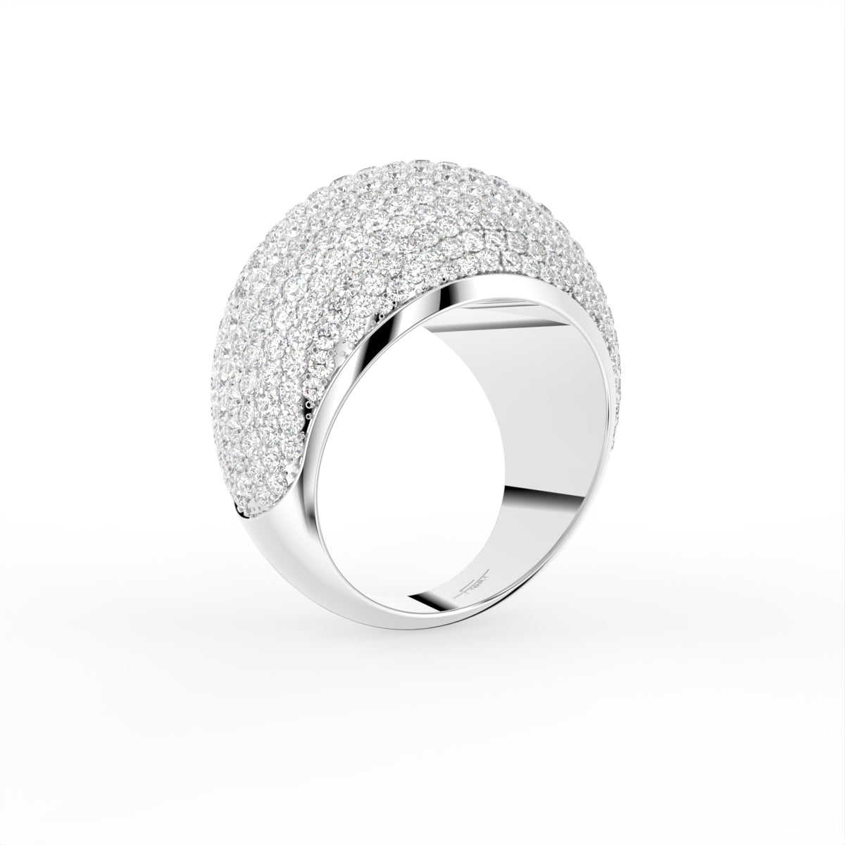 18K Bespoke Pavé Diamond Ring — 3D VIEW