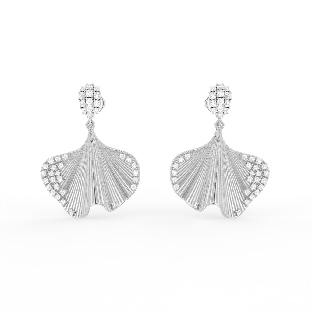 Sterling Silver Round Diamond Earrings — TOP