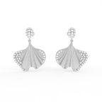 Sterling Silver Round Diamond Earrings — TOP