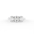 18K White Gold Trilogy Oval Diamond Ring — TOP