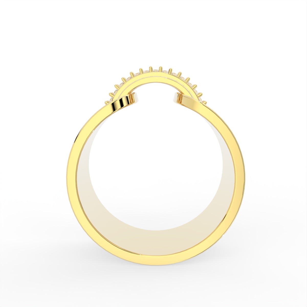Sterling Silver Diamond Ring — FRONT/BACK