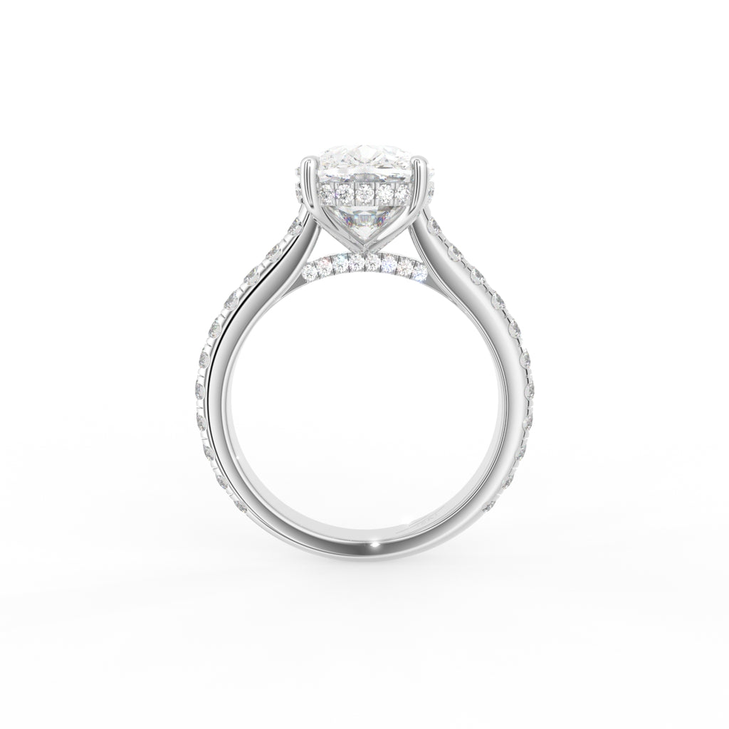 18K Solitaire Cushion Diamond Engagement Ring — FRONT