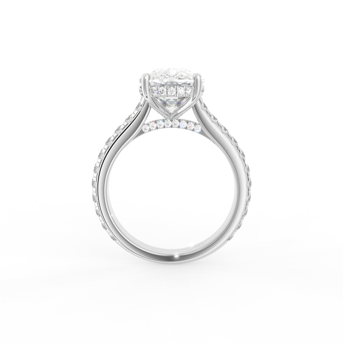 18K Solitaire Cushion Diamond Engagement Ring — FRONT