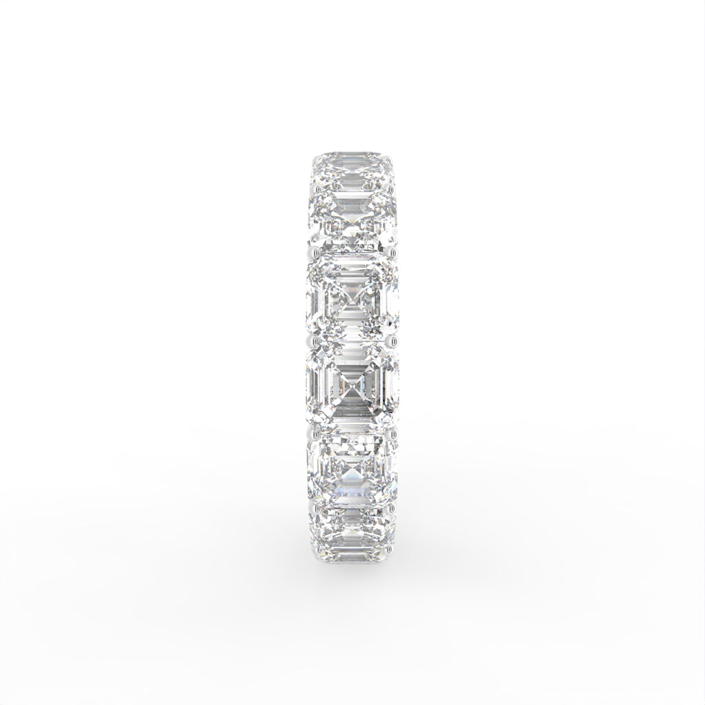 vimg:FJ4097|vimg:FJ4067|18K White Gold Asscher Eternity Diamond Ring — SIDE