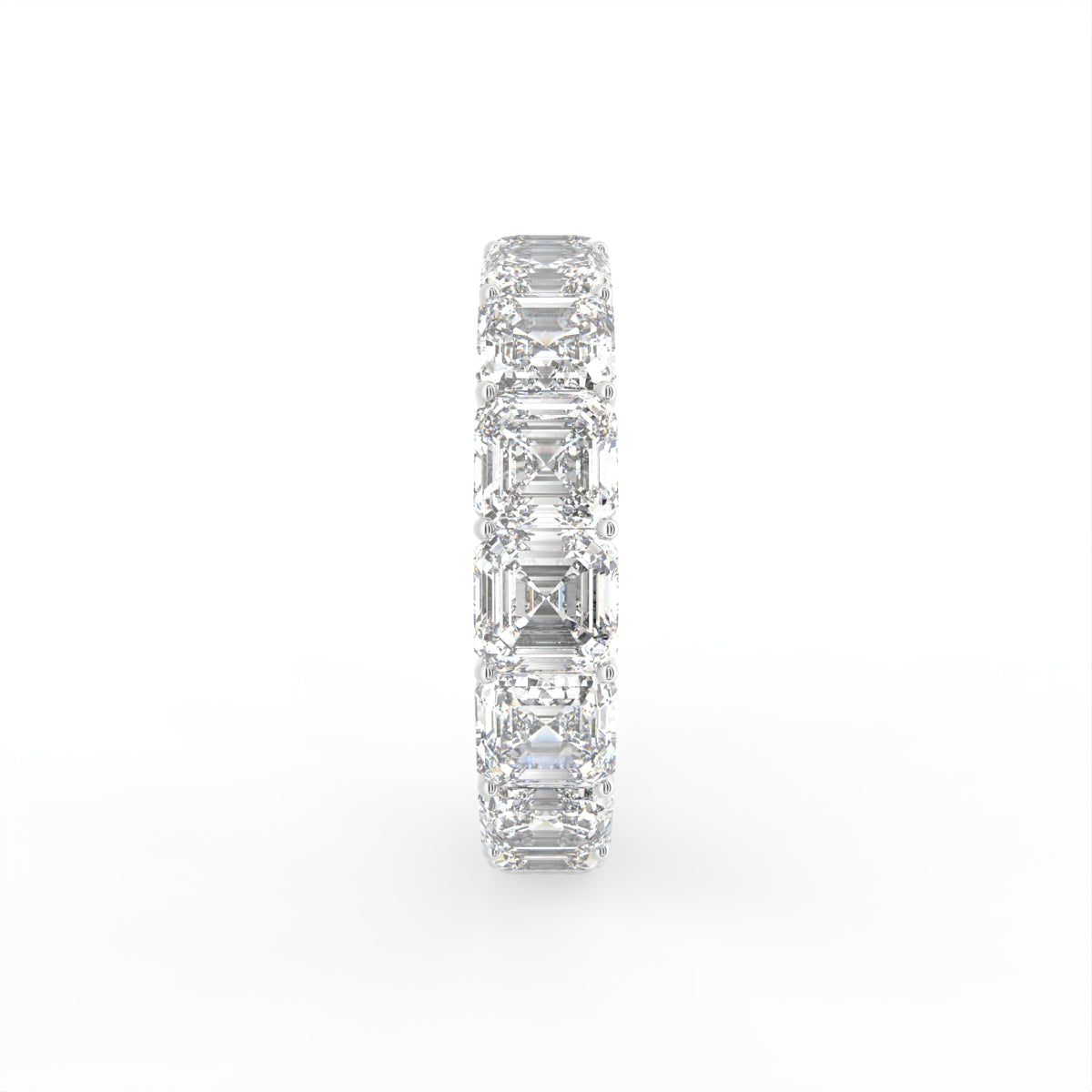vimg:FJ4097|vimg:FJ4067|18K White Gold Asscher Eternity Diamond Ring — SIDE