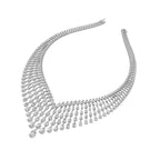 18K Teardrop Halo Diamond Necklace — 3D VIEW