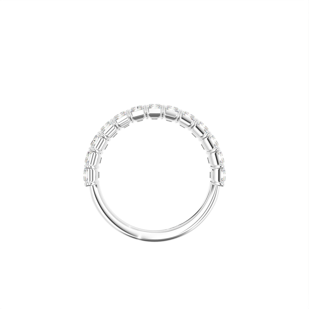 14K White Gold Eternity Radiant Diamond Ring — FRONT