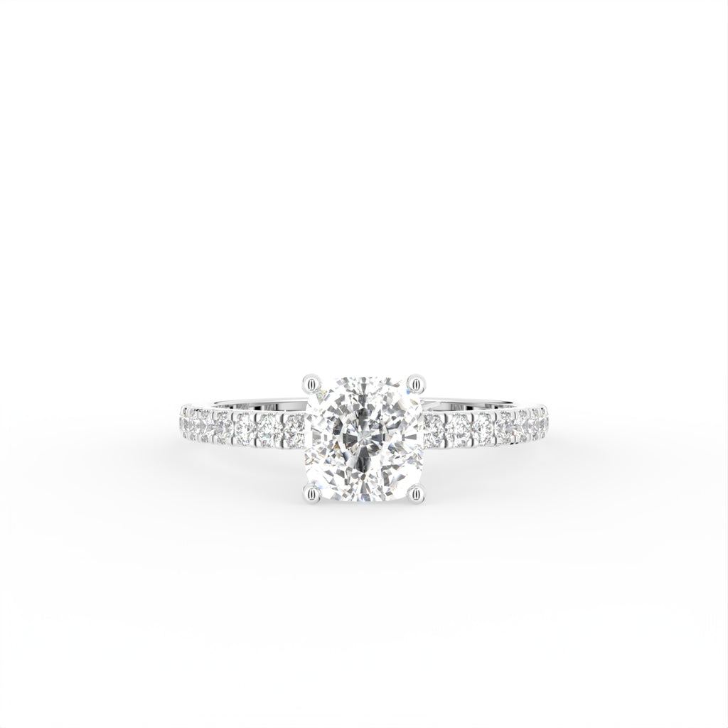 18K Solitaire Round Diamond Engagement Ring — TOP