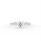 18K Solitaire Round Diamond Engagement Ring — TOP