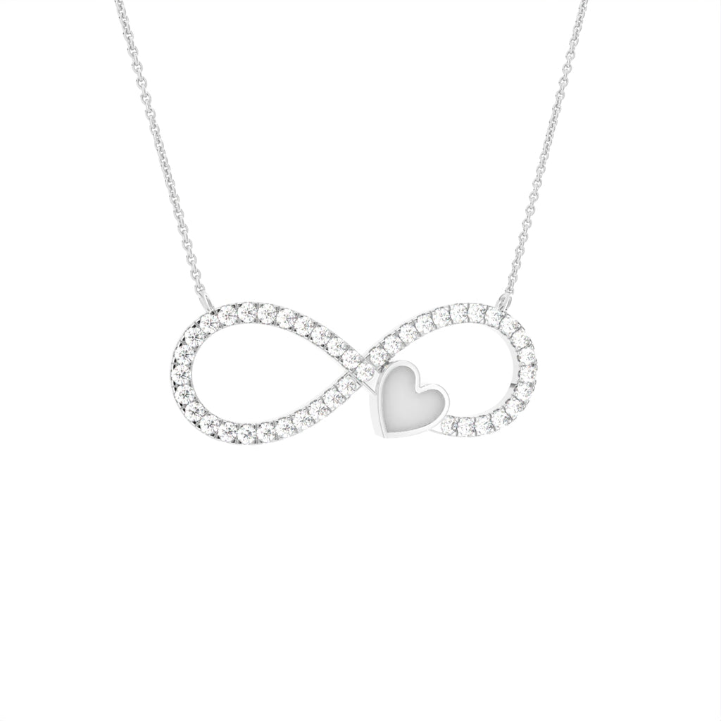 18K Infinity Heart Diamond Pendant — 3D VIEW