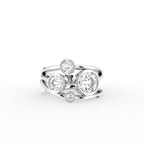 18K Yellow Gold Bezel Round Diamond Ring — TOP