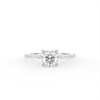 18K Round Diamond Engagement Ring — TOP