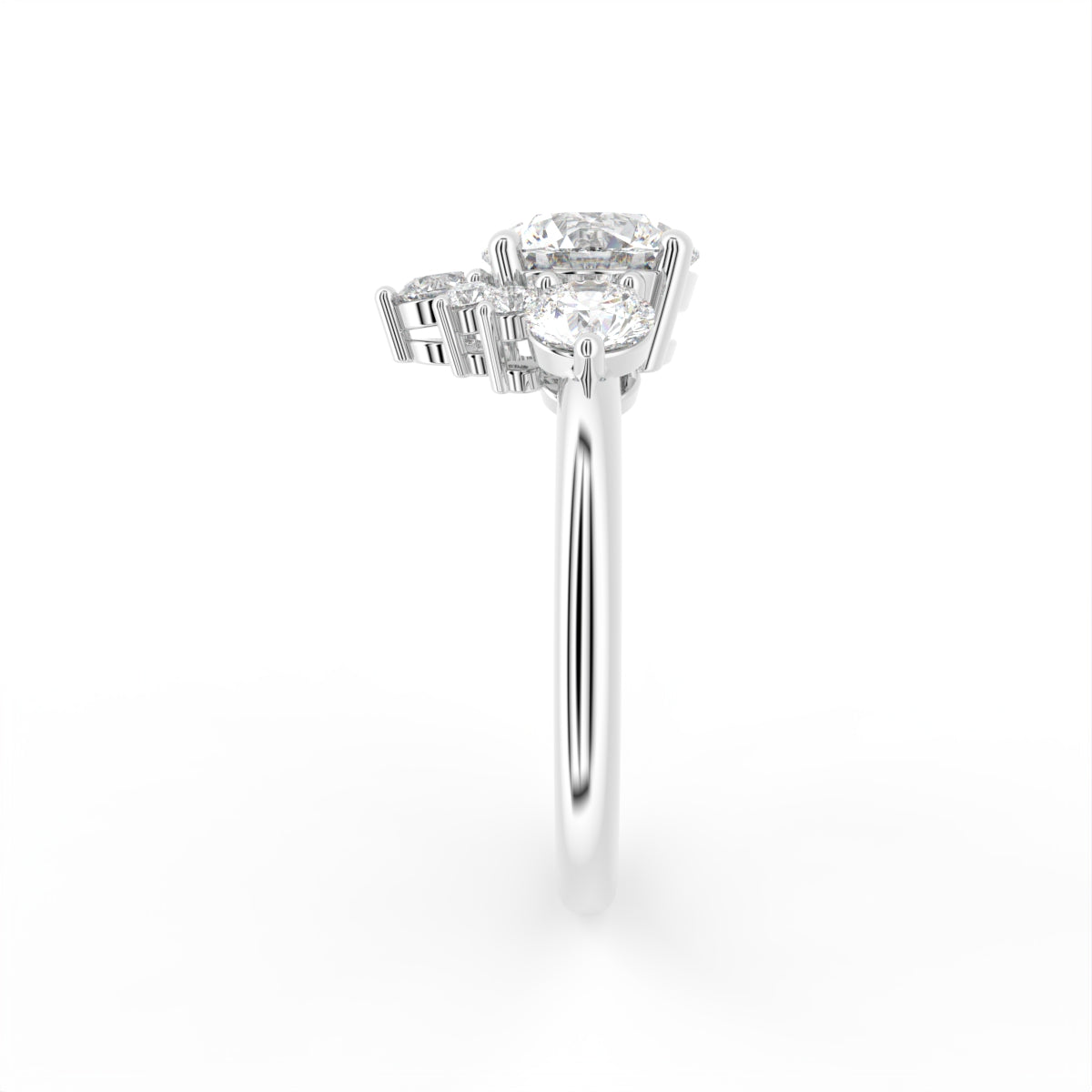 18K Solitaire Marquise Diamond Engagement Ring — SIDE