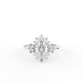 14K White Gold Oval Baguette Diamond Ring — TOP
