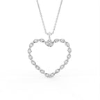 18K Heart Round Diamond Pendant — FRONT