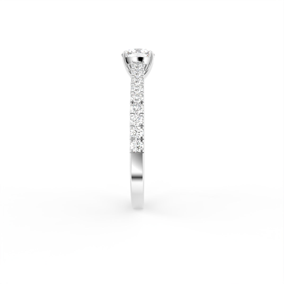 18K Cushion Diamond Engagement Ring — SIDE