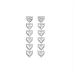 18K Heart Diamond Drop Earrings — BACK