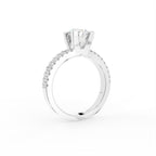 18K Round Brilliant Pavé Diamond Ring — 3D VIEW