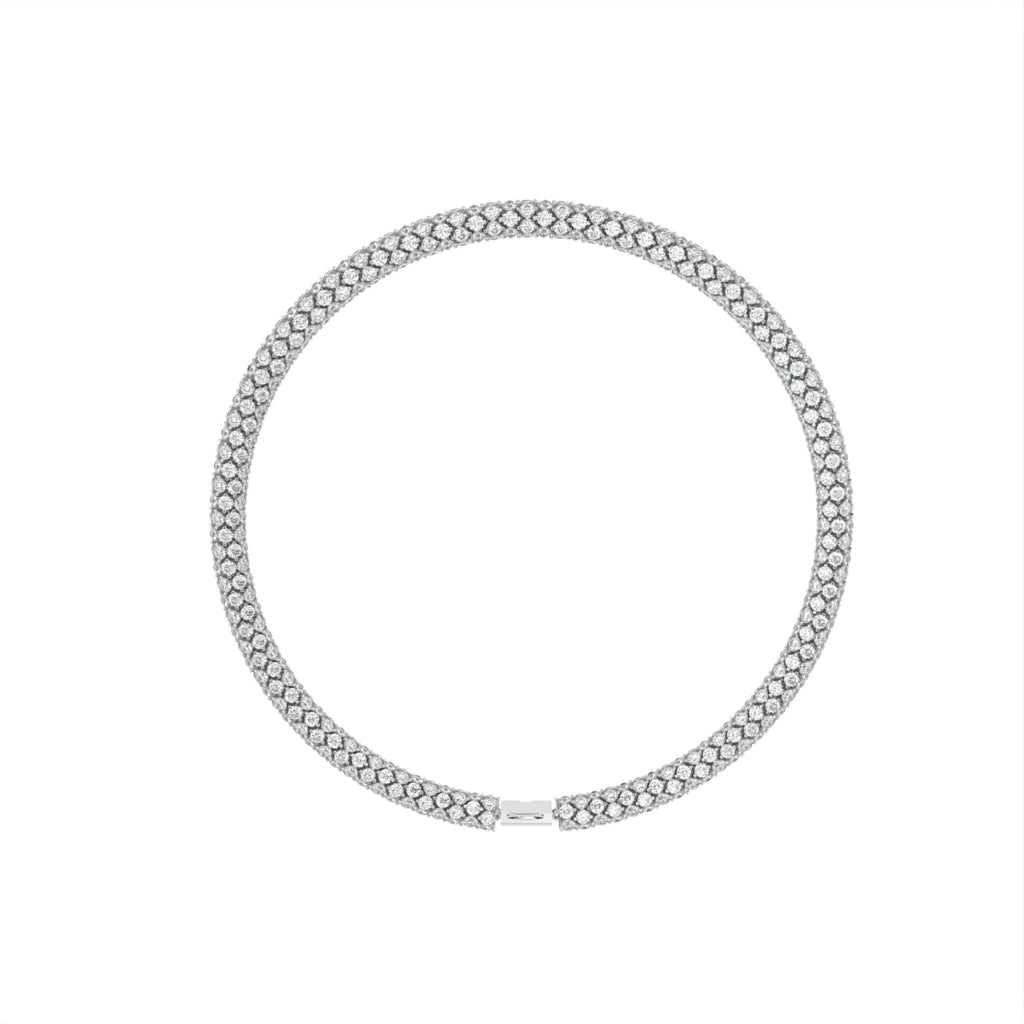 Sterling Silver Diamond Necklace — FRONT/BACK