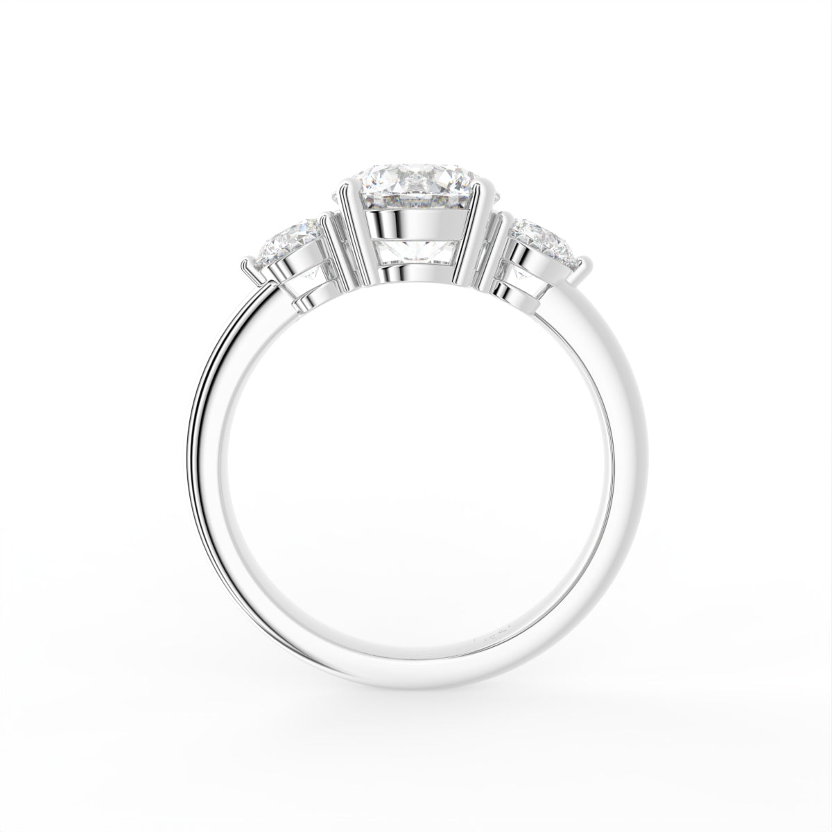 18K Solitaire Marquise Diamond Engagement Ring — FRONT