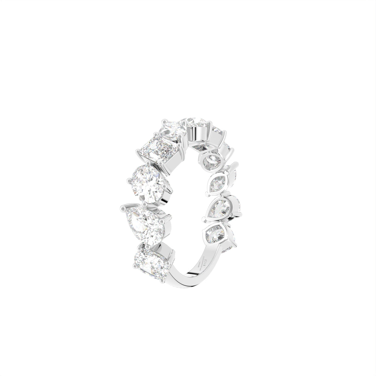 18K Eternity Multi-Shape Diamond Ring — 3D VIEW