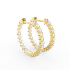 18K Diamond Hoop Earrings — 3D VIEW