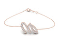 18K Rose Gold Alphabet Round Diamond Bracelet — TOP