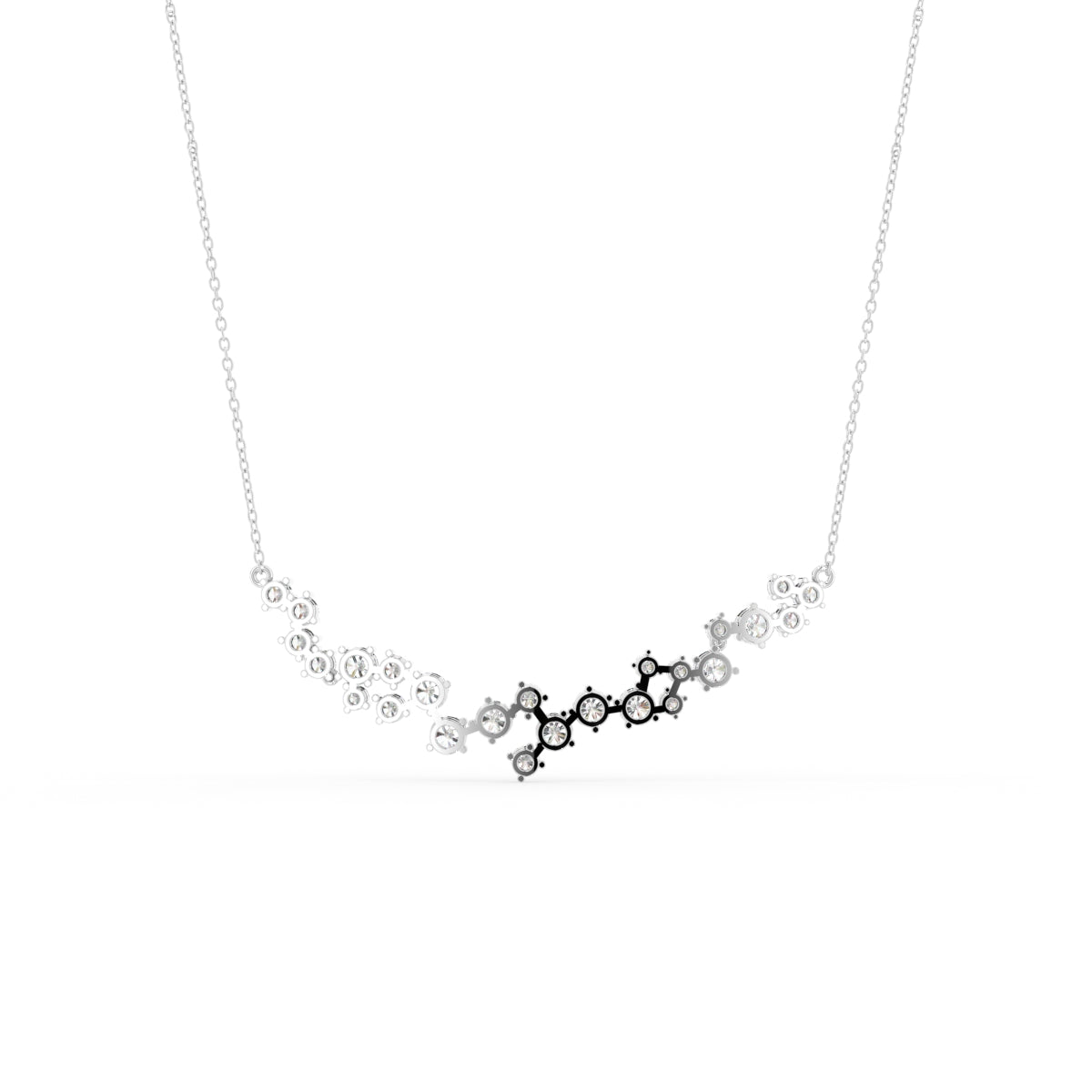 18K Bespoke Cluster Diamond Pendant — BACK