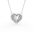 18K Halo Heart Diamond Pendant — BACK