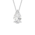 18K White Gold Solitaire Pear Diamond Pendant — FRONT