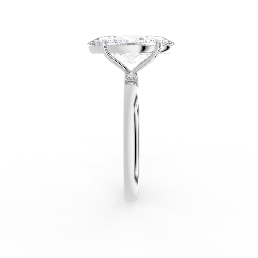 18K Solitaire Marquise Diamond Ring — SIDE