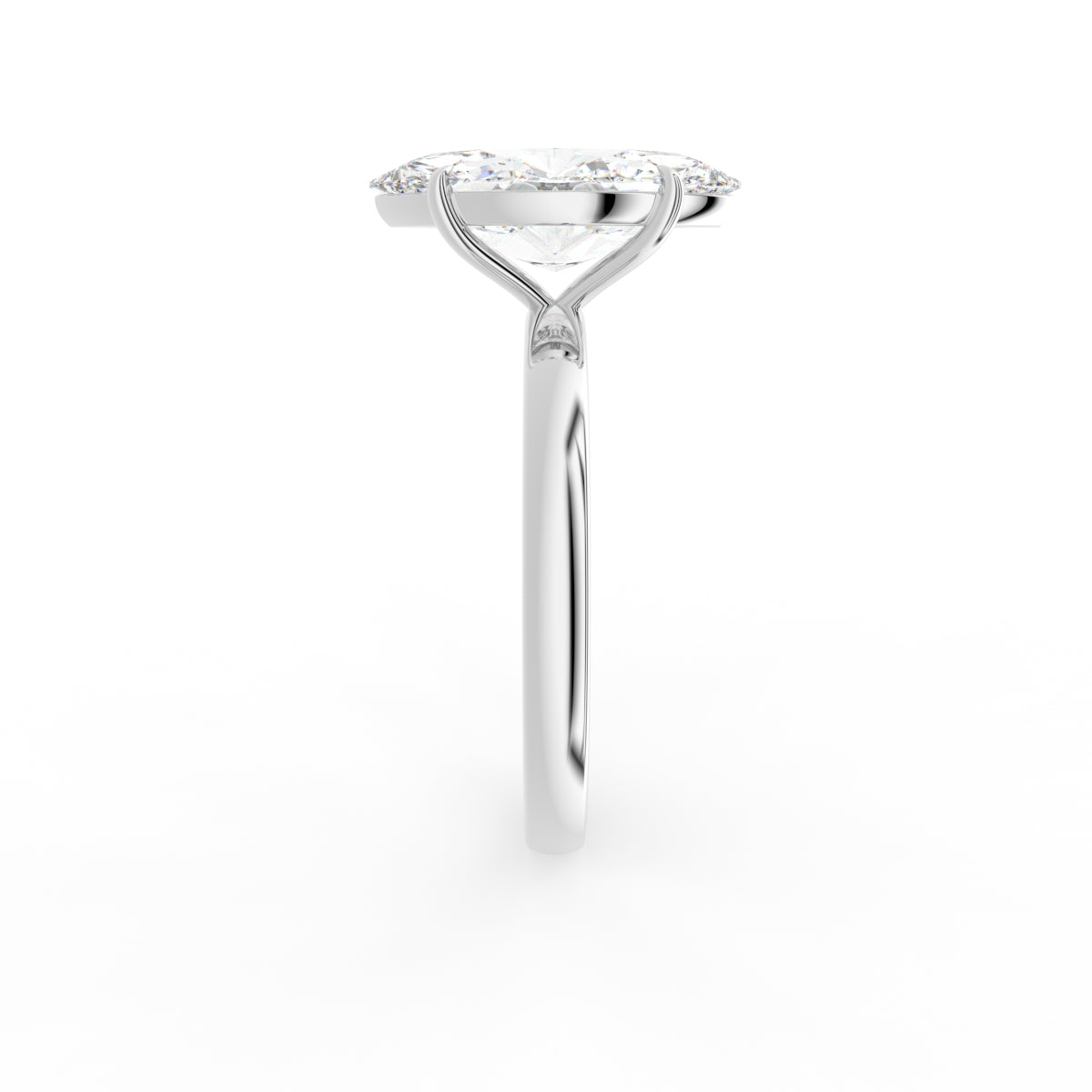 18K Solitaire Marquise Diamond Ring — SIDE