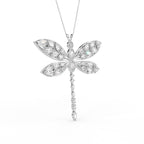 18K Dragonfly Marquise Diamond Pendant — 3D VIEW