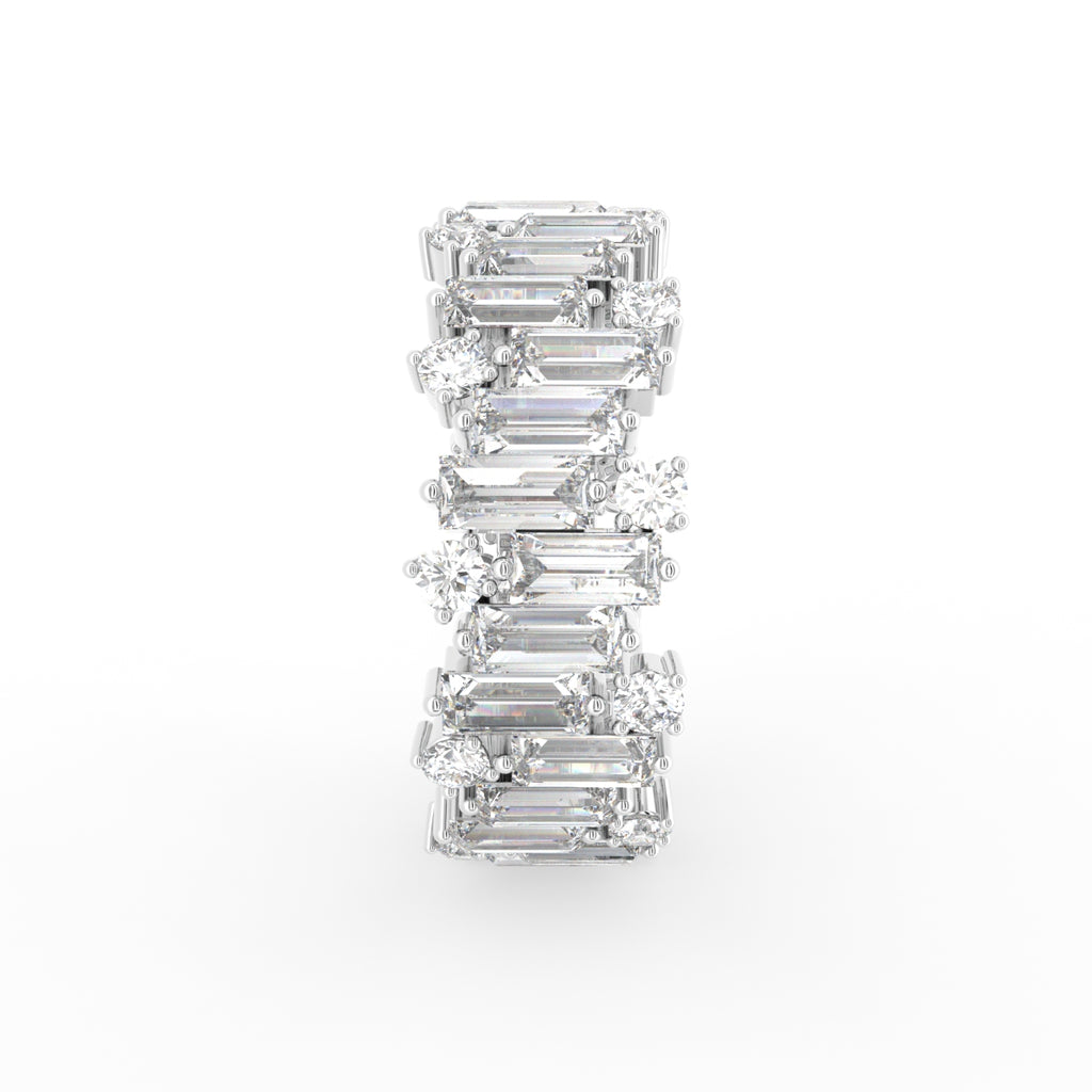 18K White Gold Baguette Eternity Diamond Ring — SIDE