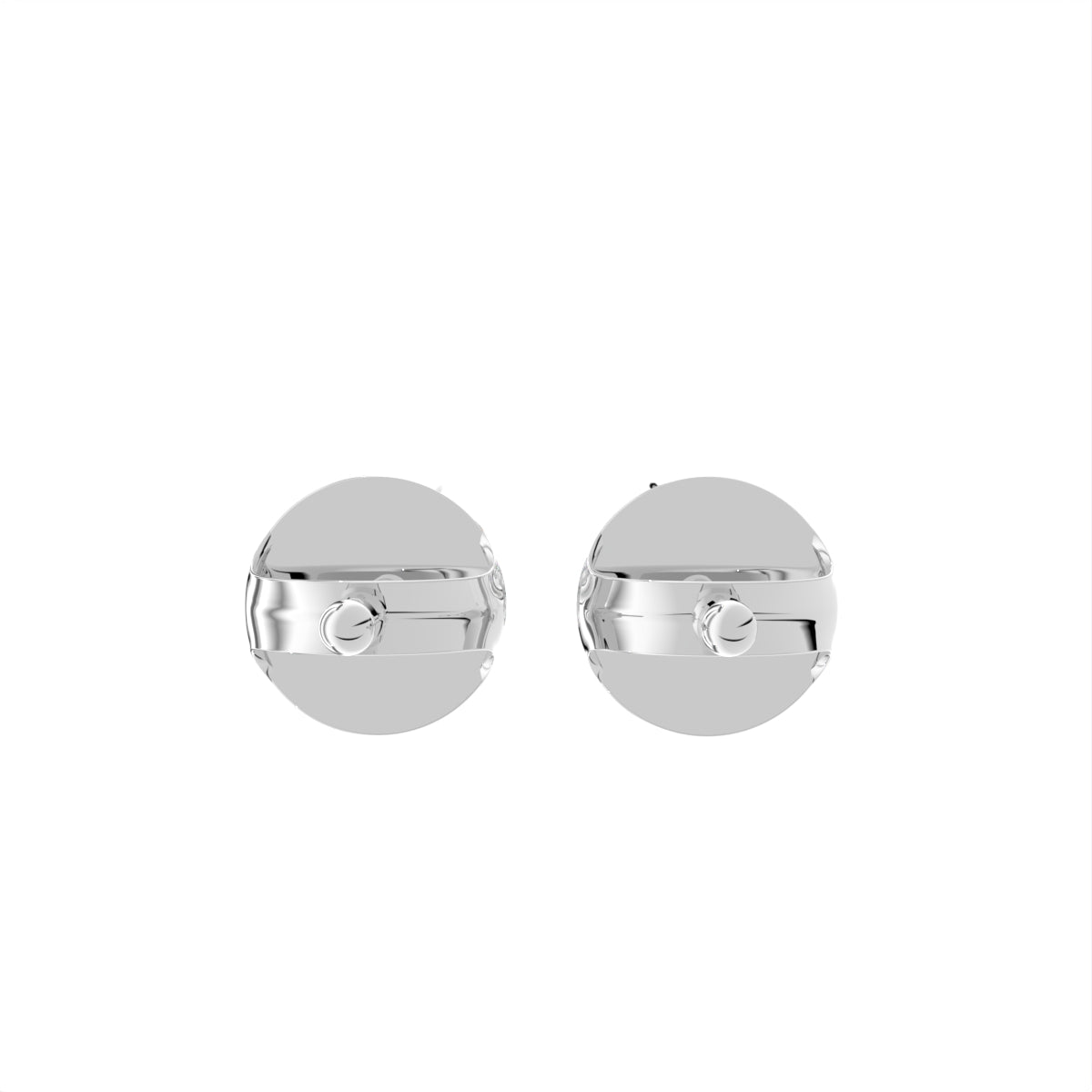 18K Round Solitaire Diamond Earrings — BACK