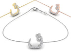 18K Arabic Alphabet Diamond Bracelet — 3 COLOR