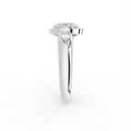 14K White Gold Halo Oval Diamond Ring — SIDE