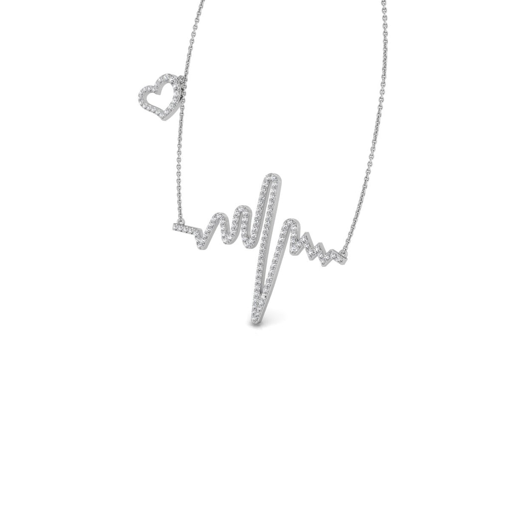 18K Heartbeat Diamond Pendant — 3D VIEW
