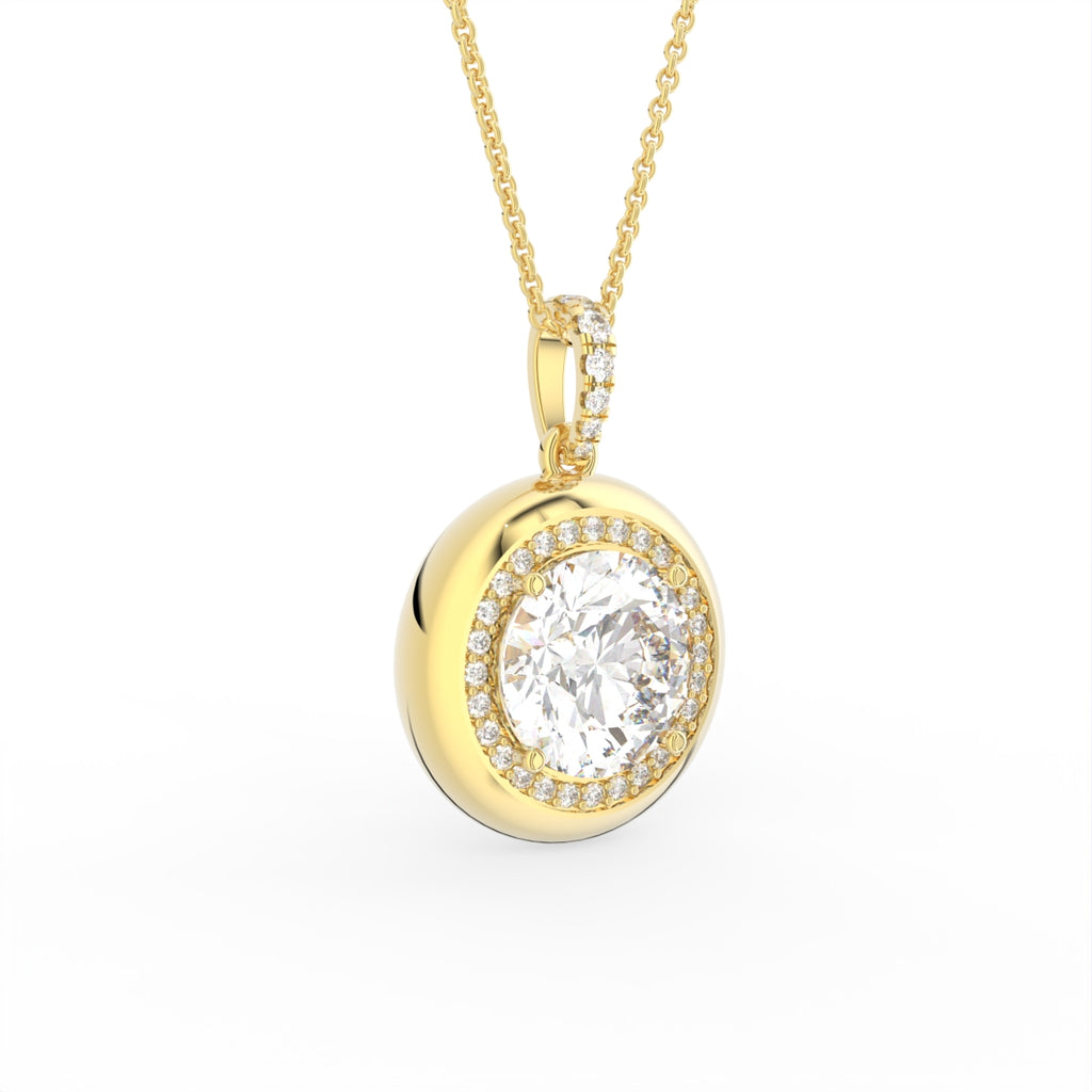Sterling Silver Diamond Pendant — 3D / RIGHT