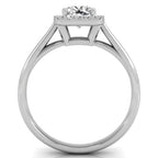 18K Halo Round Diamond Ring — FRONT